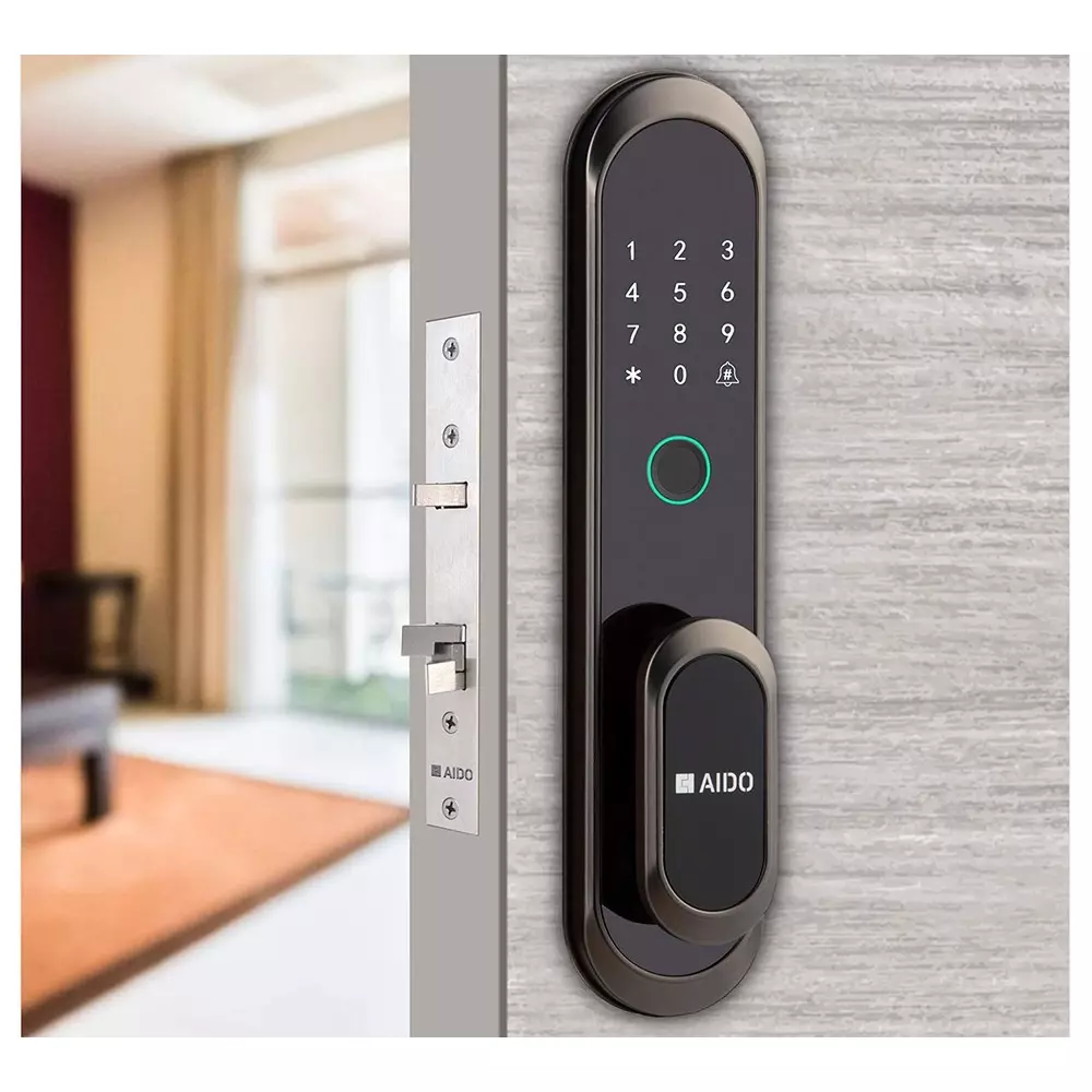 AIDO XL-C Vertical Lever Digital Door Lock with Fingerprint, RFIDCard, PIN Code, Mechanical Key for 40-120 mm Door Thickness, XL-C 4608