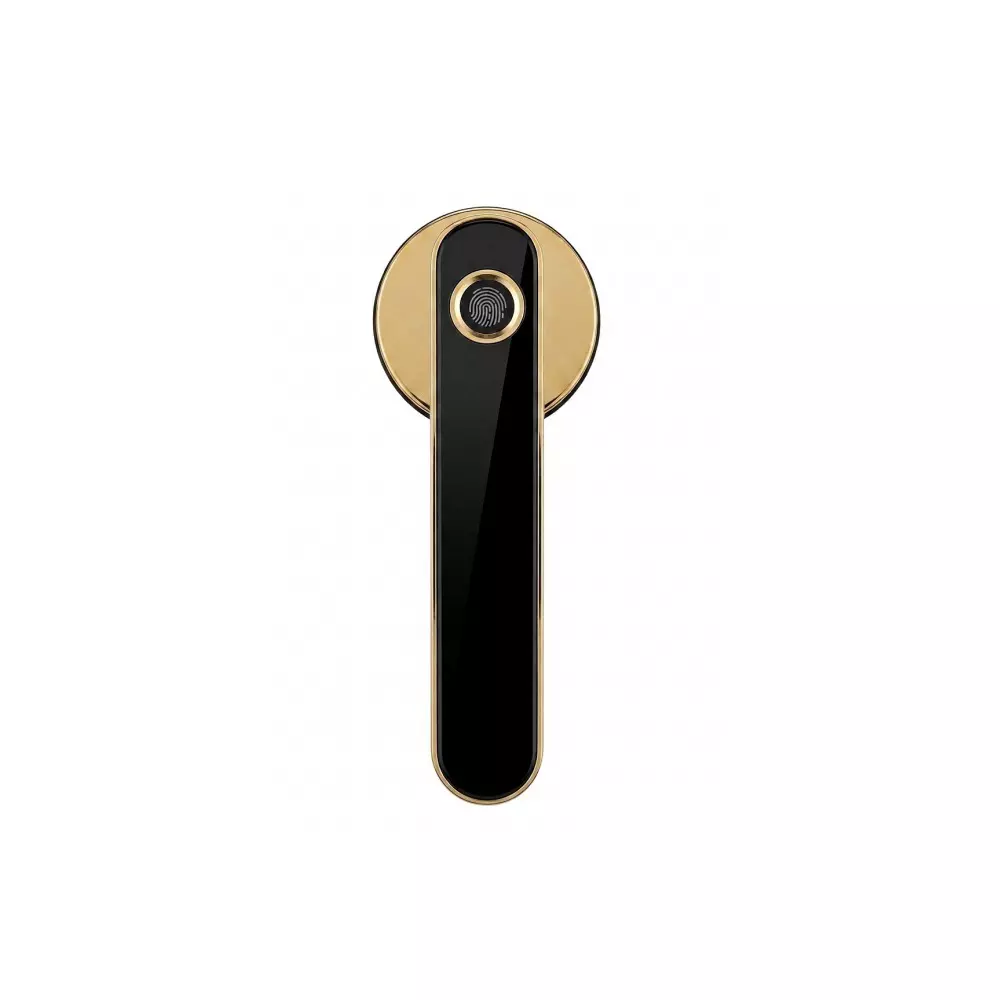 ETI Residential Smart Door Lock with Lever Handle Black Mortise Locking & Fingerprint System for Wooden Door