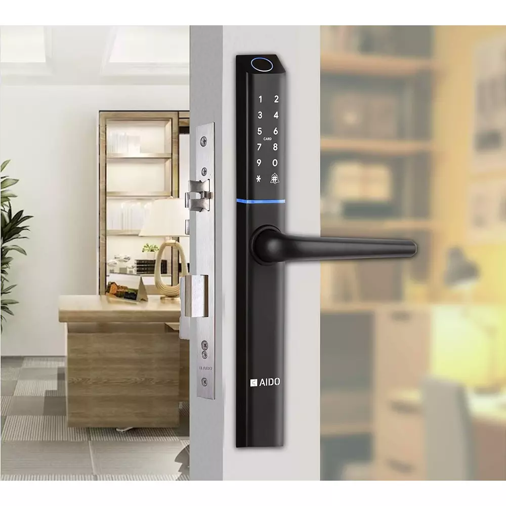 AIDO XL-C Slim Mortise Digital Door Lock with Fingerprint, RFIDCard, PIN Code, Mechanical Key for 35-65 mm Door Thickness, XL-C 4607