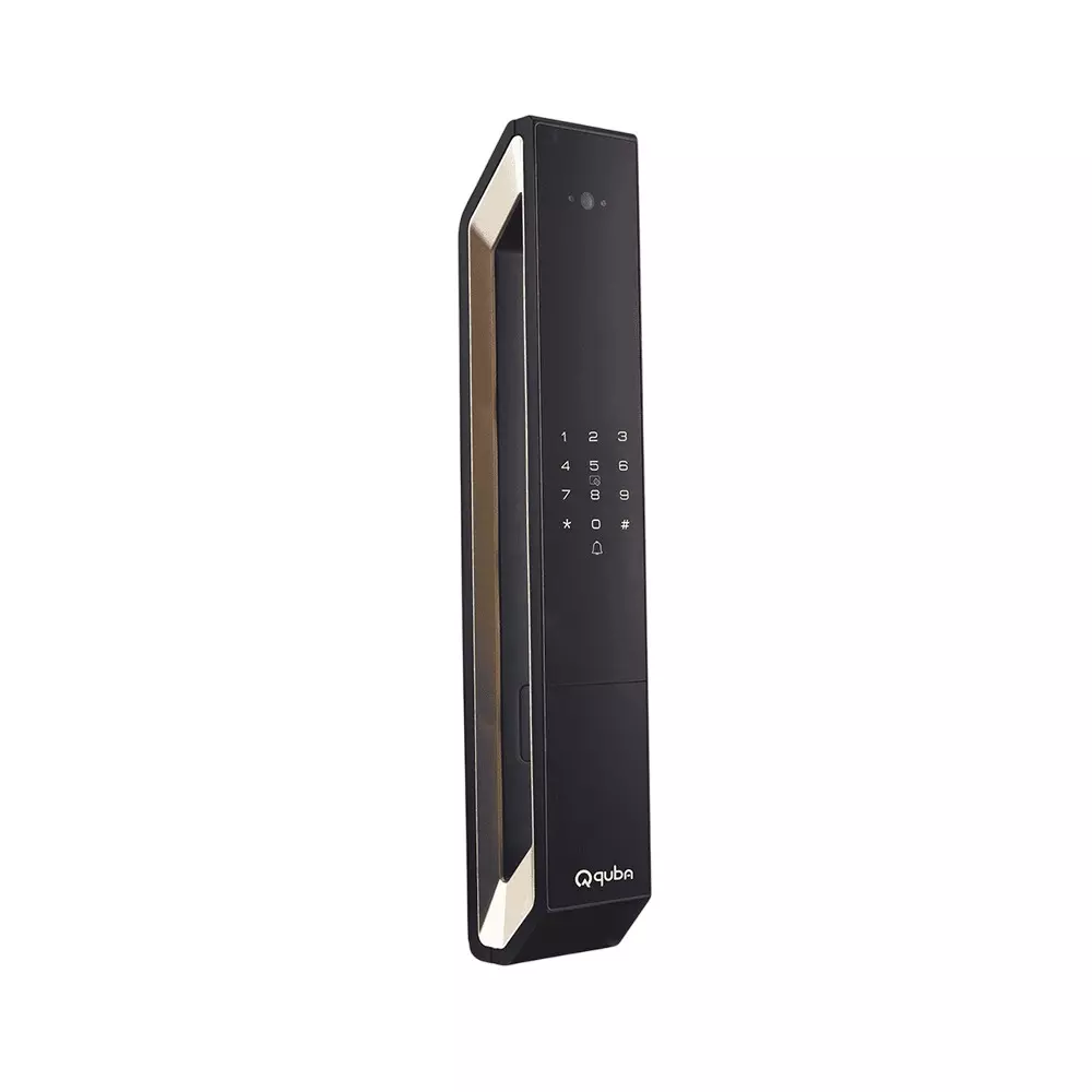 Quba Artis Digital Main Door Lock 8 Way Access Face and Palm Recognition for 40-120 mm Door Thickness, Gold