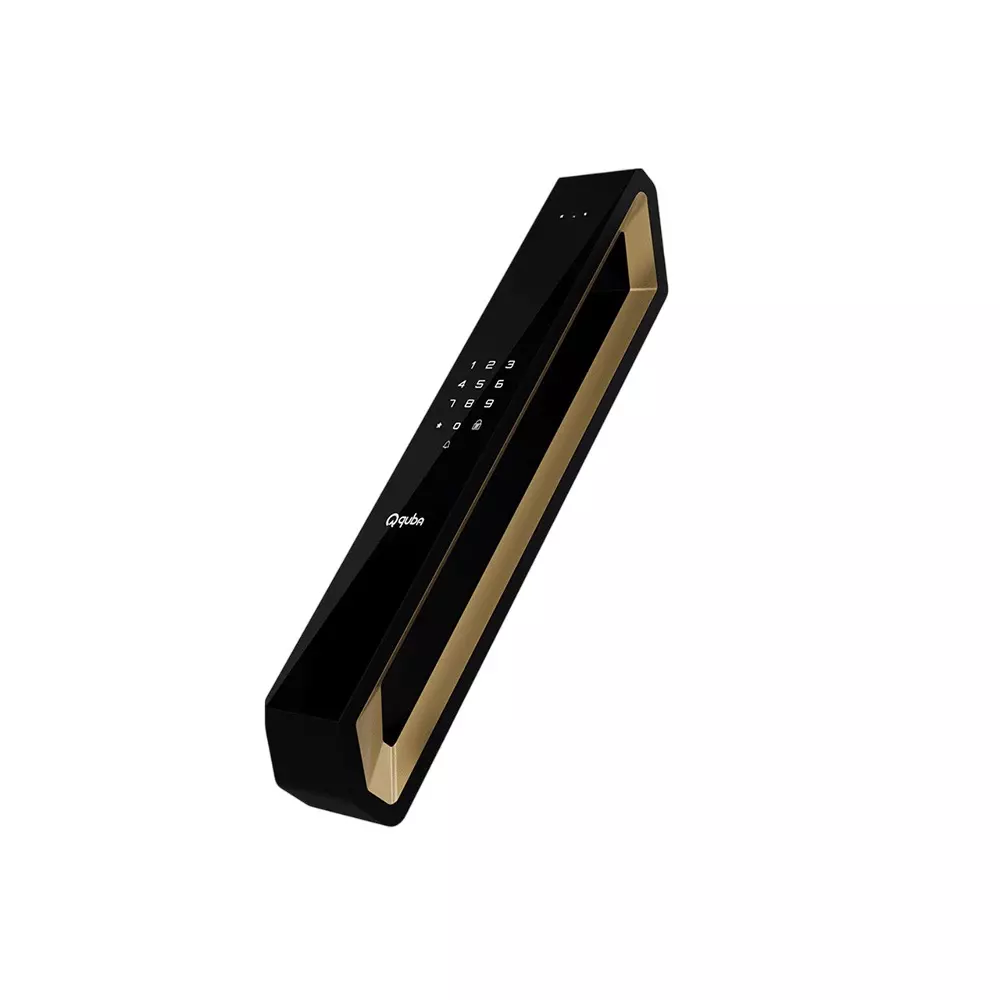 Quba Artis Digital Main Door Lock 8 Way Access Face and Palm Recognition for 40-120 mm Door Thickness, Gold