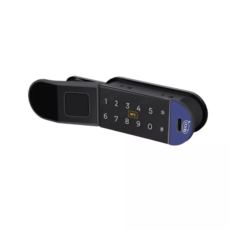 Ebco Esmart Digital Lock 2 - Horizontal Fingerprint + Numeric + NFC Black Finish for 16-22 mm Door Thickness