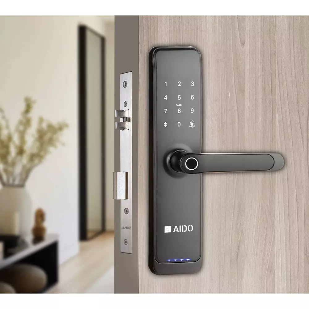 AIDO XL-C Digital Door Lock with Fingerprint, RFIDCard, PIN Code, Mechanical Key for 35-65 mm Door Thickness, XL-C 4606