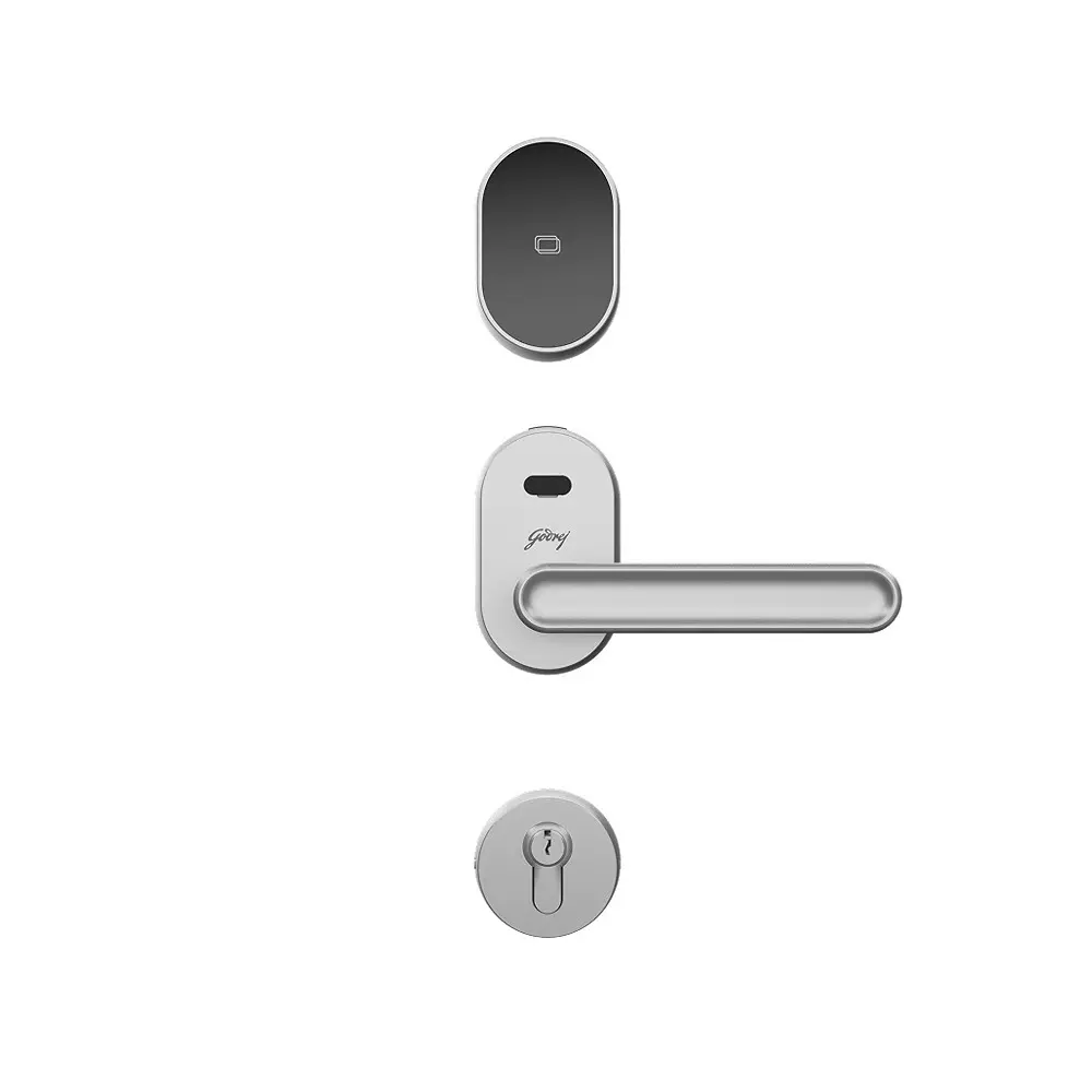 GODREJ Advantis GSL D1R Smart Digital Door Lock Outside Opening Left Side 62 mm Backset Silver Finish, 9683