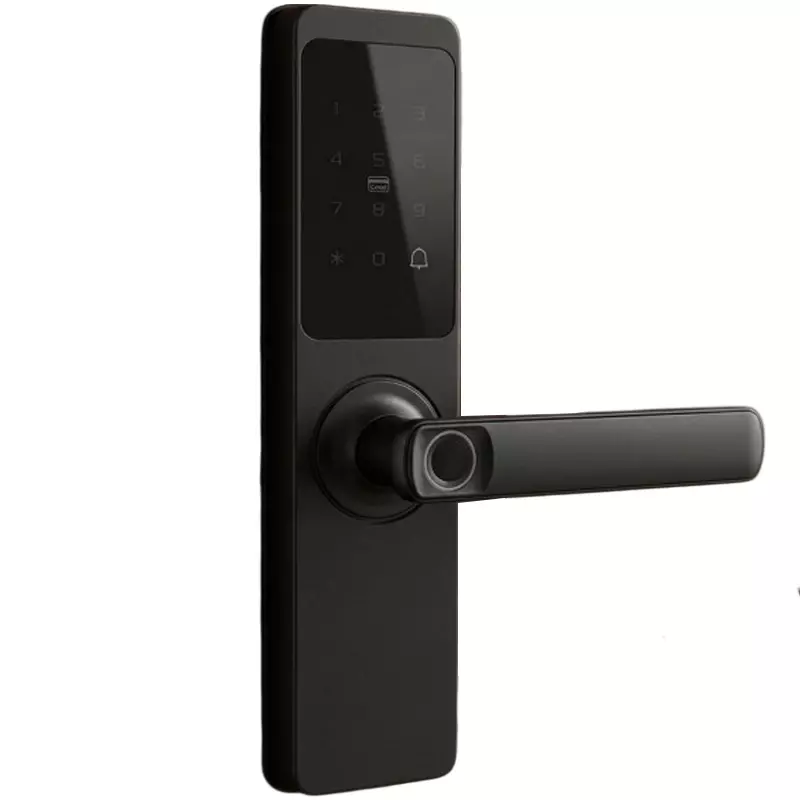 ETI Smart Wooden Door Lock with Lever Handle Black Metal Alloy Mortise Locking System for Wooden Door