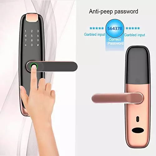 amiciSmart Biometric Door Lock WiFi Smart Lock Smartlife App ‎4 AA Batterie Compatible with Multiple Unlock Options, Fingerprint Unlocking, 1xBSC-SMT-DRLK-N