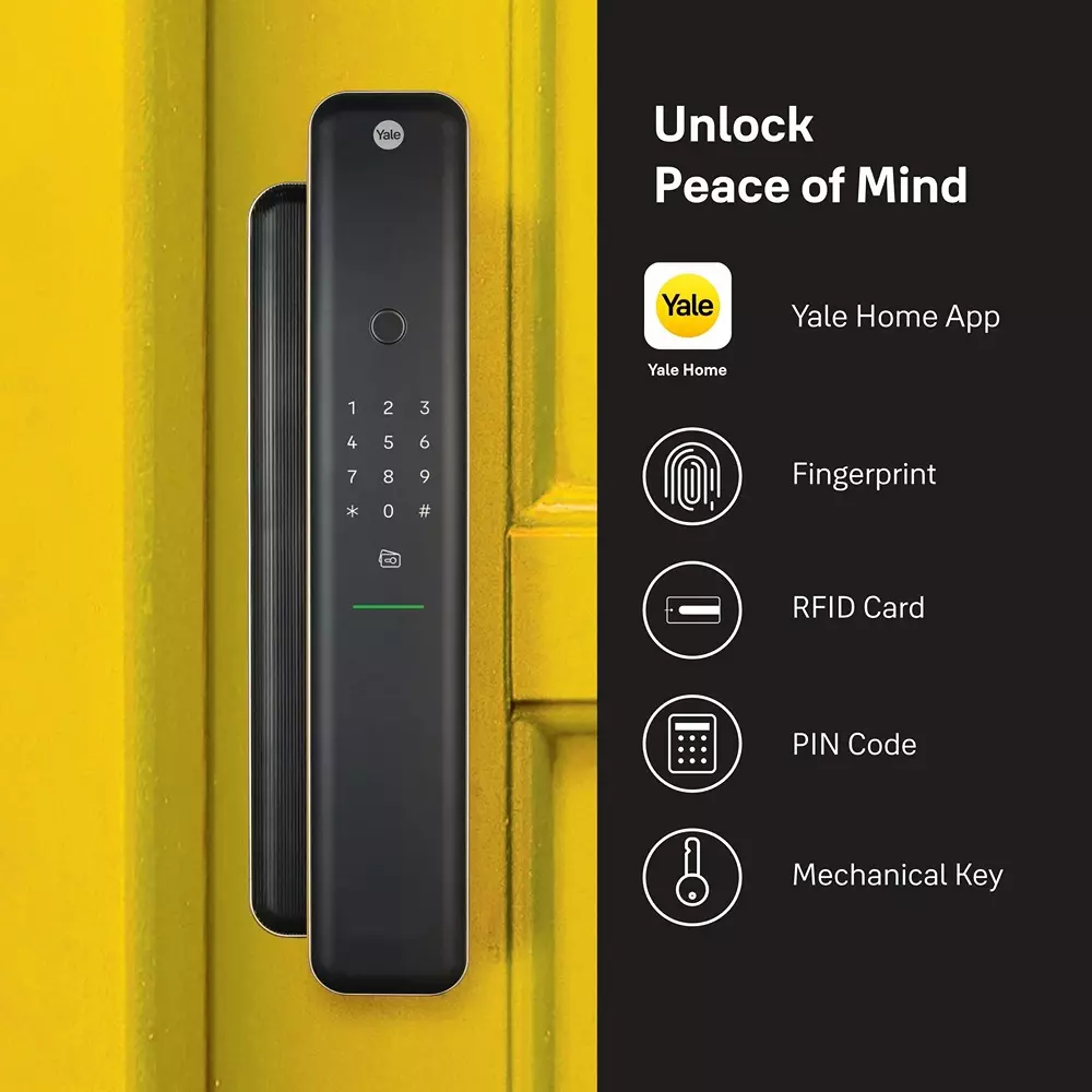 YALE Luna Pro Smart Lock With Face Scan 60 mm (2.36 inch) Backset Bluetooth 2 Keys