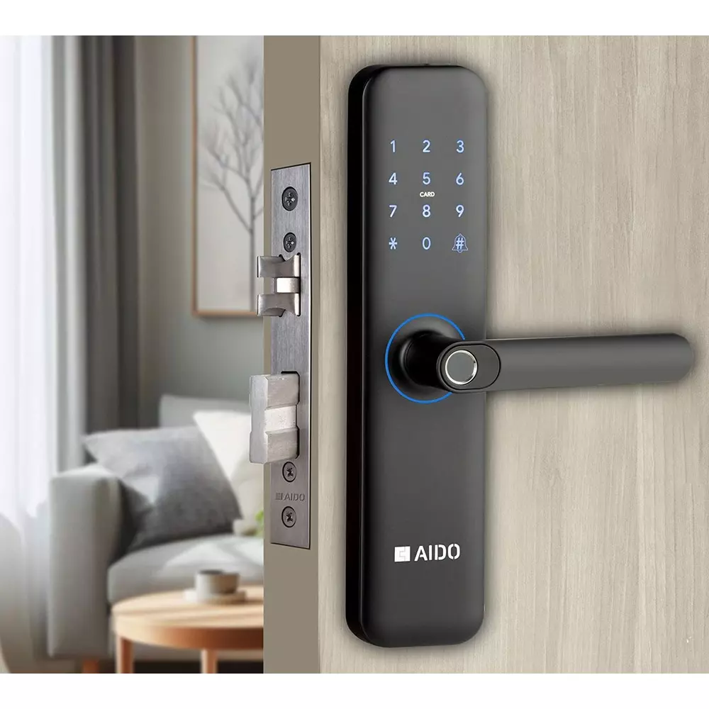 AIDO XL-C Mortise Digital Door Lock with Fingerprint, RFIDCard, PIN Code, Mechanical Key for 35-65 mm Door Thickness, XL-C 4605