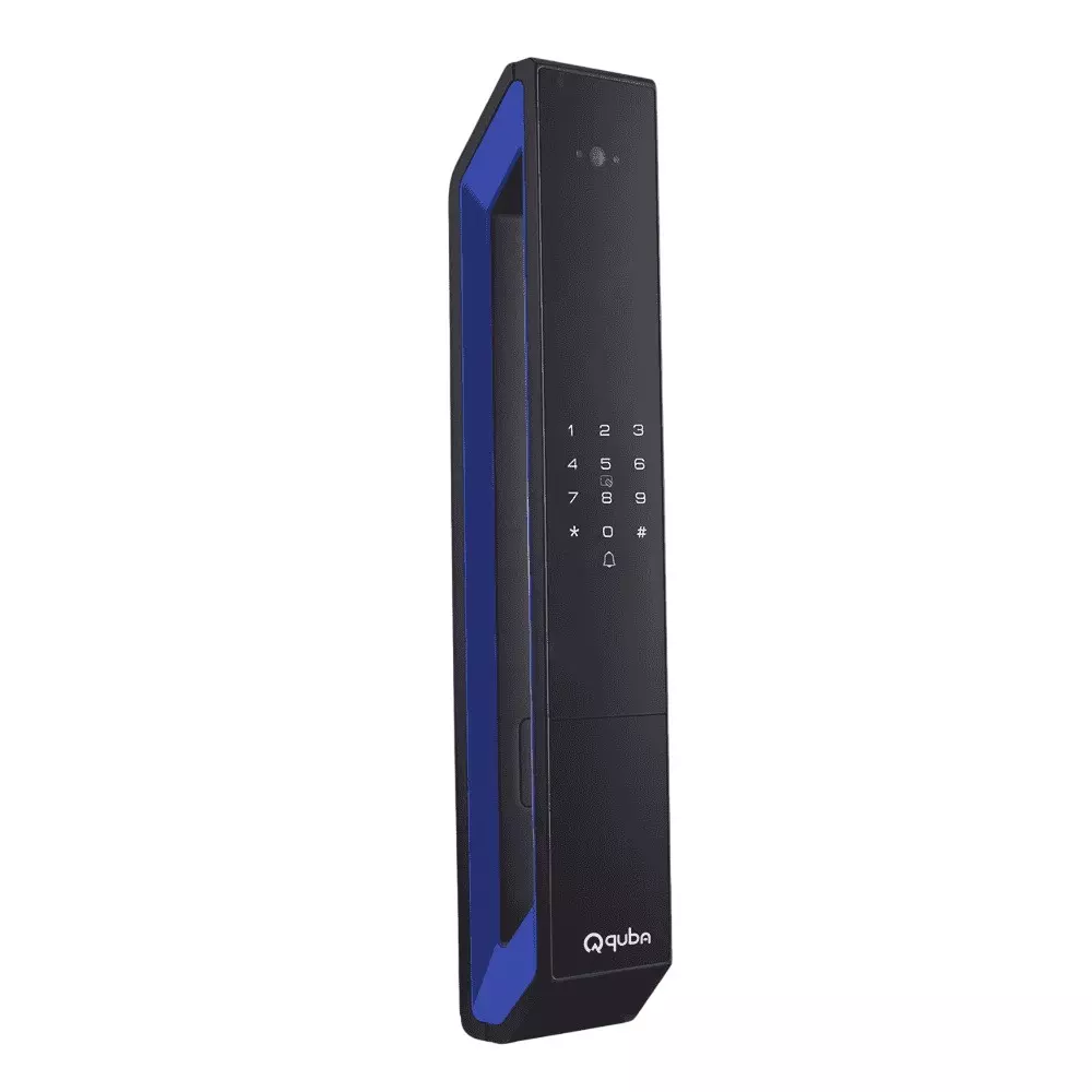 Quba Artis Digital Main Door Lock 8 Way Access Face and Palm Recognition for 40-120 mm Door Thickness, Blue