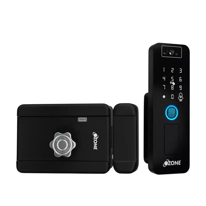 OZONE 3D Facial Recognition Rim Lock Wi-Fi, OzoLife App Black 25-65 mm Door Thickness, OZ-DRL-LIFE FR BLACK