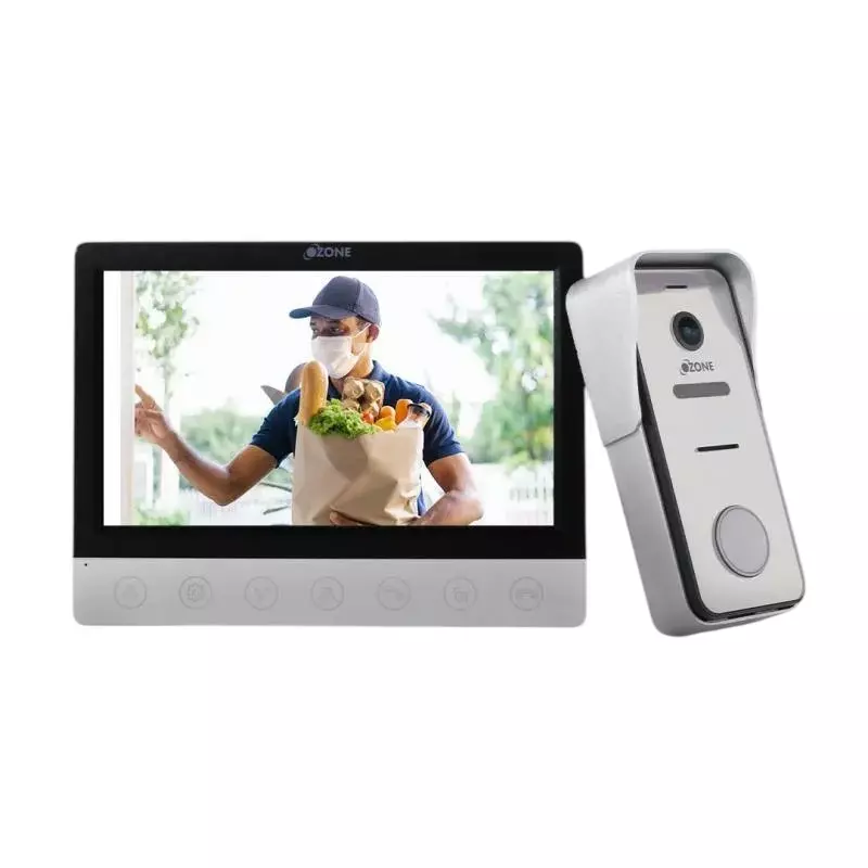 OZONE Single Apartment Video Door Phone Silver and White 177.8 mm (7 inch) Screen Size, OZ-VDP-ECO-03