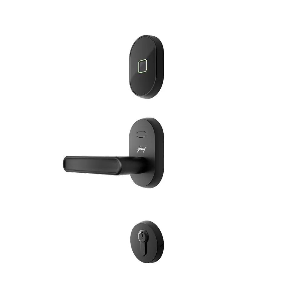 GODREJ Advantis GSL D1R Smart Digital Door Lock Outside Opening Left Side 62 mm Backset Black Finish, 9681