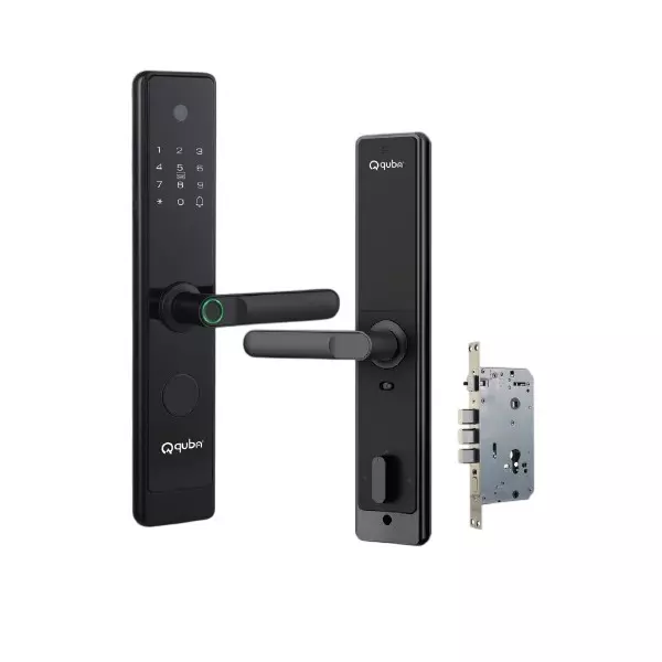 Quba Quad Pro Digital Main Door Lock 6 Way Access 3 Locking Bolt for 35-120 mm Door Thickness, Black