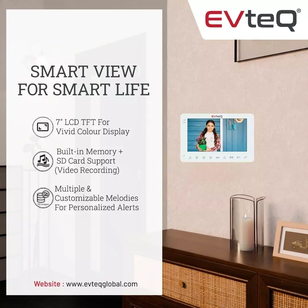 EVTeq Video Door Phone with Memory 178 mm (7 inch) Screen Size 1 MP Camera LCD Digital Display, EV-BDP-0107M