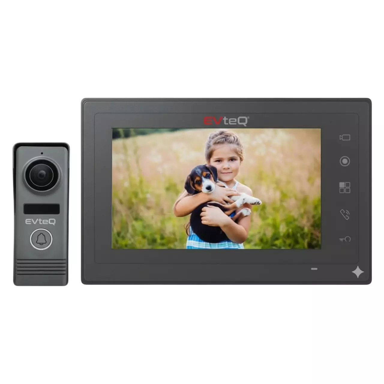 EVTeq Video Door Phone Kit 7 inch (178 mm) Screen Size LCD TFT Display Wall Mount Grey, EV-SDP-0707