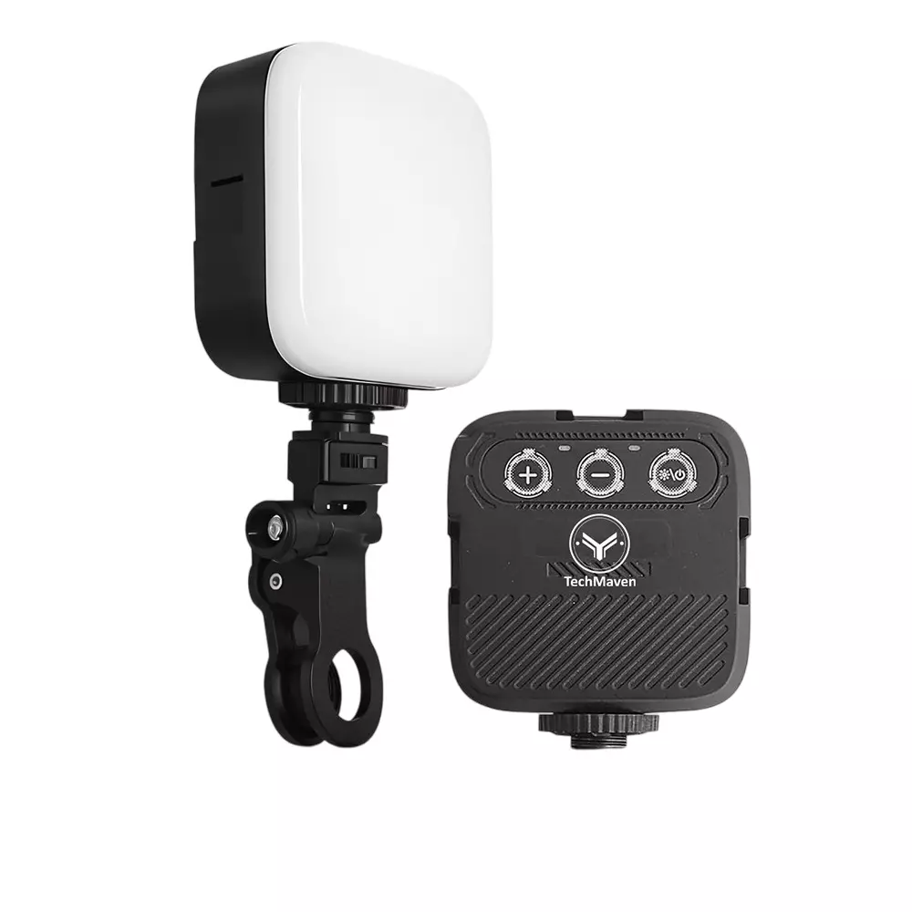 Techmaven LED Video Light Black & White Type C USB Port 2 Hours Battery Life 1500 mAH Battery Capacity, TS-SLR-M88