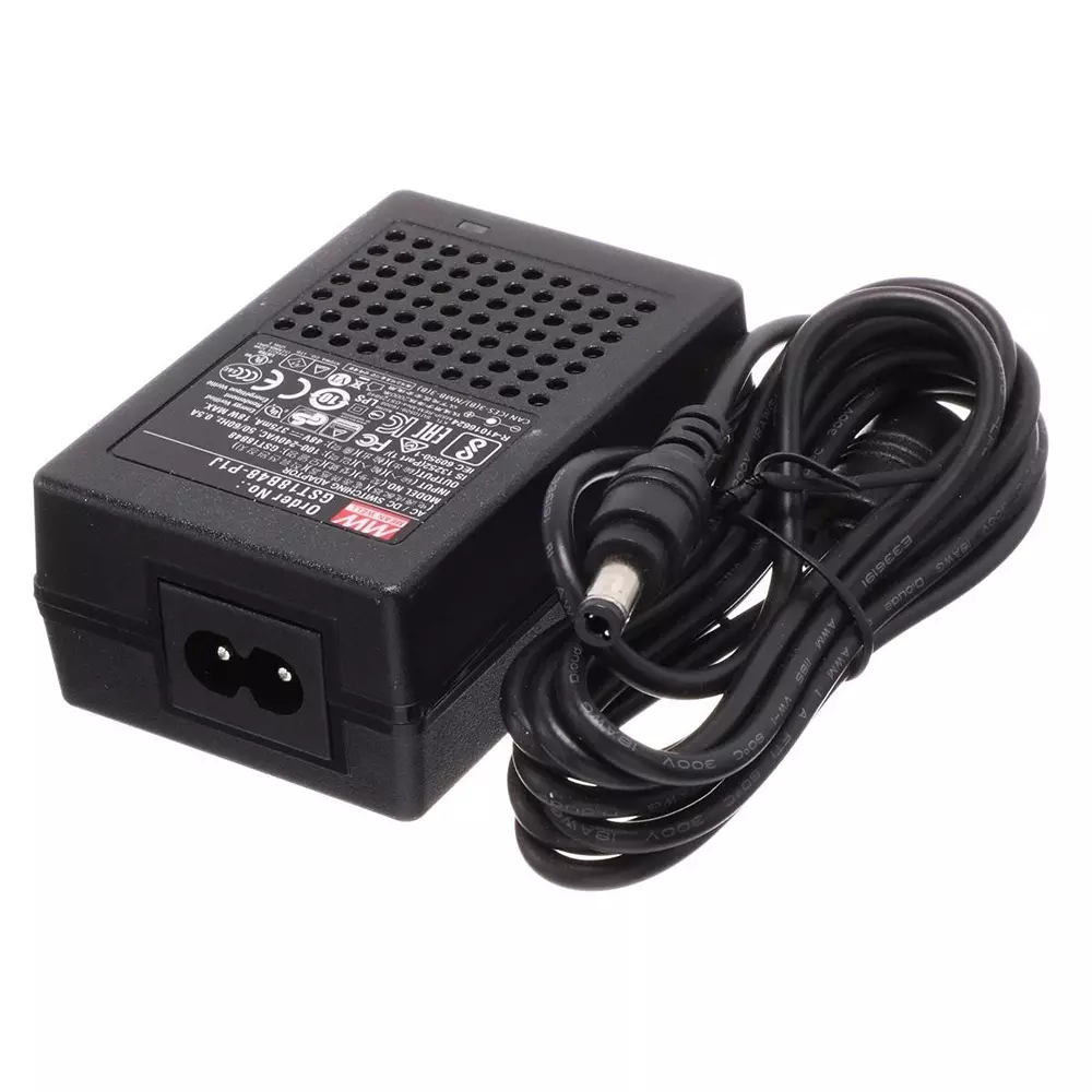 Mean Well Desktop AC Adapter 1 Output 18 W Power 85 VAC to 264 VAC, GST18B48-P1J