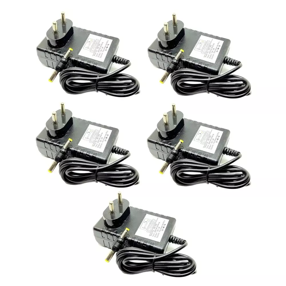 Invento DC Power Supply AC Adaptor 12 V DC Voltage 2 A Output Current 24 W Wattage, ISC 194-X3 (Pack of 5 Pcs)