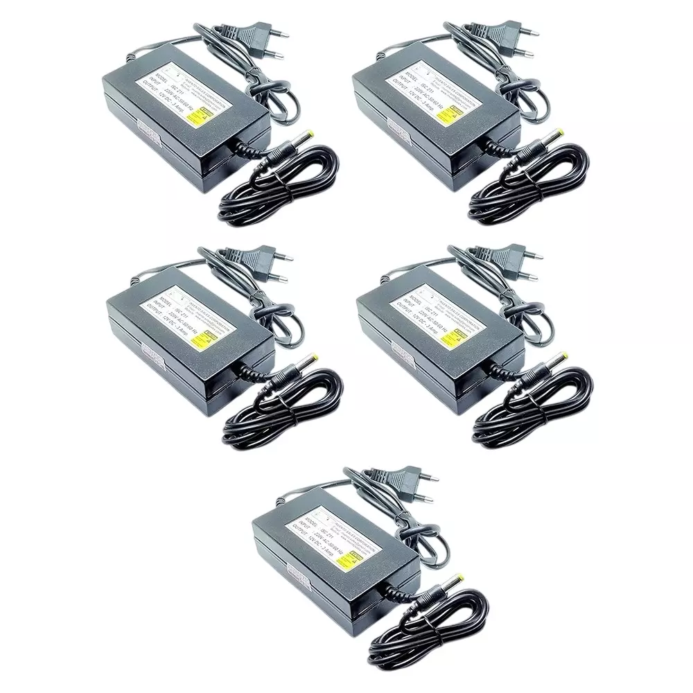 Invento DC Power Supply AC Adaptor 12 V DC Voltage 2 A Output Current 24 W Wattage, ISC 211-3 (Pack of 5 Pcs)