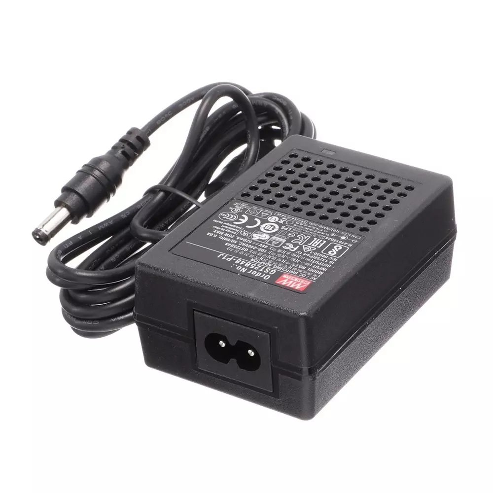 Mean Well Desktop AC Adapter 1 Output 25 W Power 85 VAC to 264 VAC, GST25B48-P1J