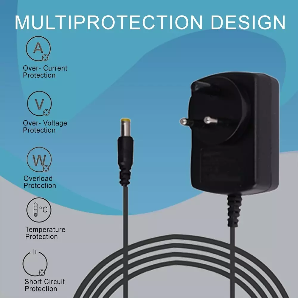 Hindpower Power Adapter Black 12 V DC 2 A with 1.5 m Cable Length, HPAD12V2A1 (Pack of 20 Pcs)