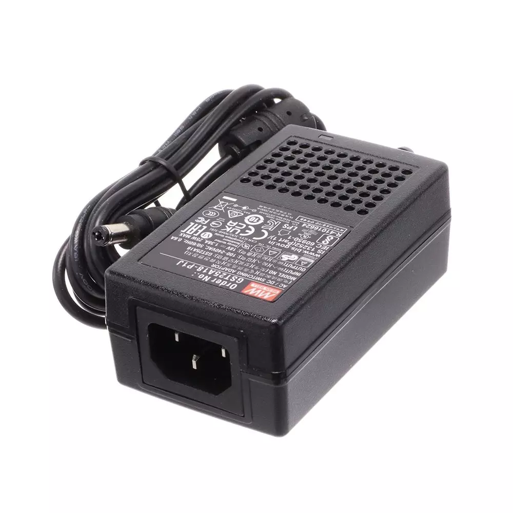Mean Well Desktop AC Adapter 1 Output 25 W Power 85 VAC to 264 VAC, GST25A18-P1J