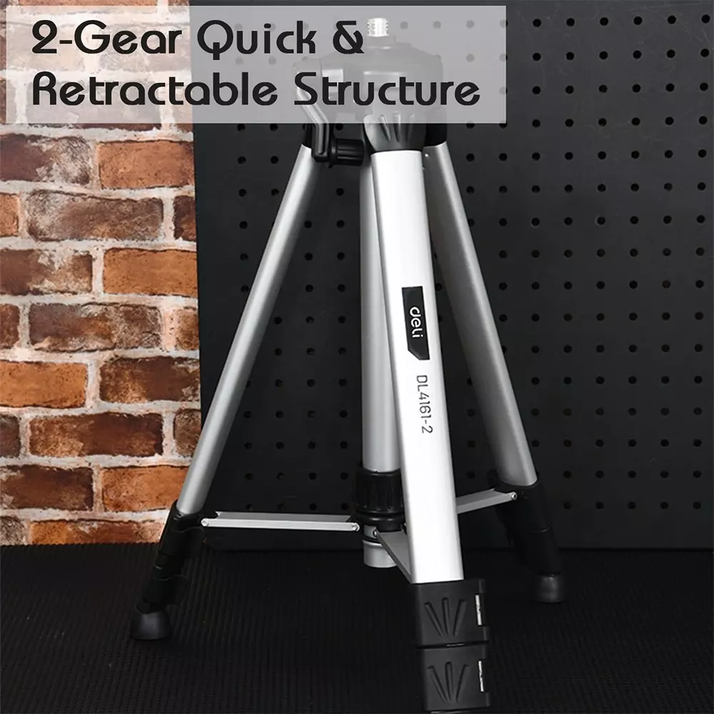 DELI Tripod For Laser Levels 0.45-1.2 m Size, Aluminum Material, EDL4161-2