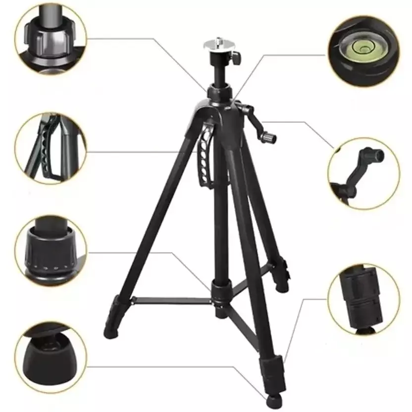 ToolsT Adjustable Heavy-Duty Aluminum Laser Level Tripod Stand 120 cm