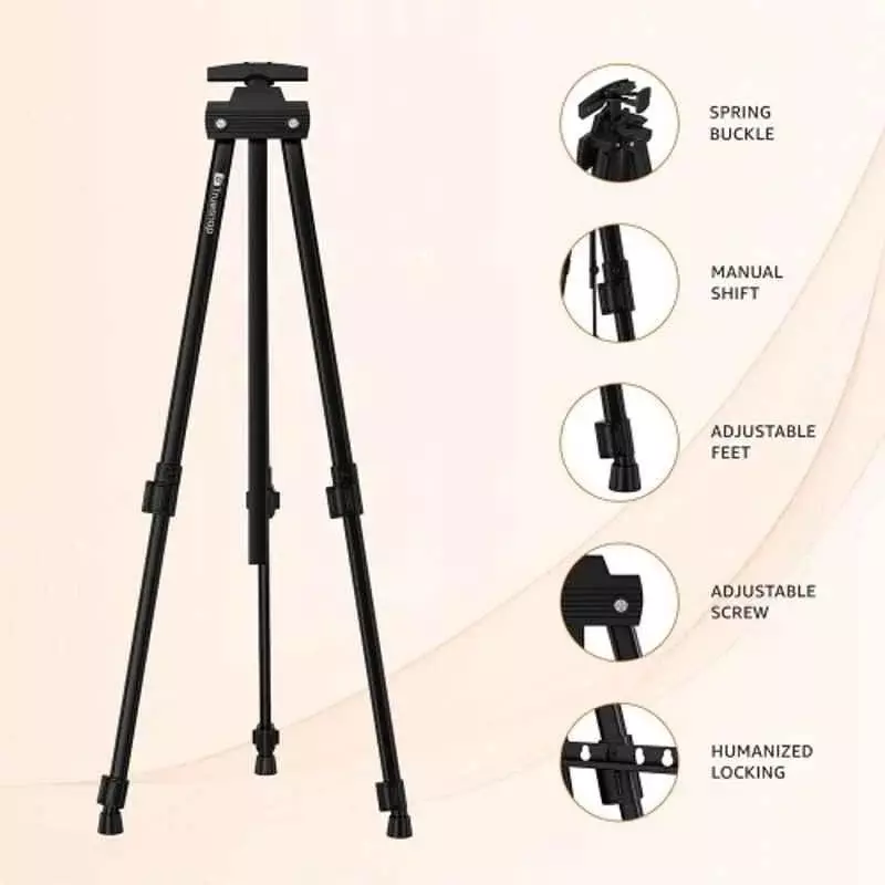 Truesnap Tripod 5 ft (1.52 m) Easel Aluminium Alloy Black for Professional Artists, Event Display, Painting & Advertisement, TS-DE-101