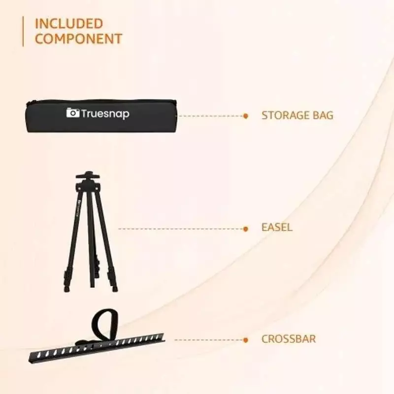 Truesnap Tripod 5 ft (1.52 m) Easel Aluminium Alloy Black for Professional Artists, Event Display, Painting & Advertisement, TS-DE-101