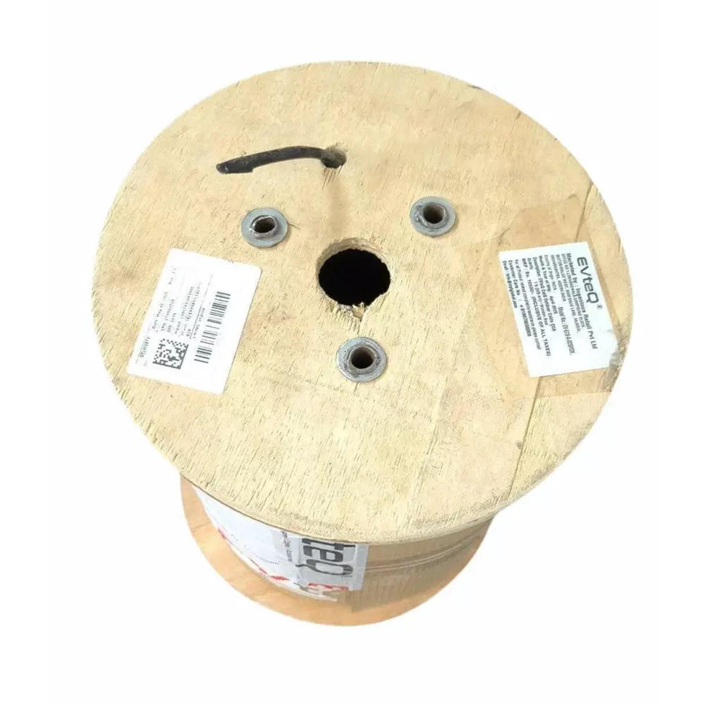 EVTeq 3+1 CCTV Cable LDPE PVC Single Jacket Copper 90 m Drum Packing White for CCTV Camera Use, EV-A31-C-090YODP