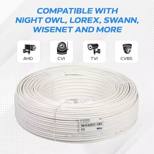 PremiumAV Tubros Star 3+1 CCTV Cable 90 m Combo Wire for DVR, Surveillance Cameras Outdoor & Indoor Use