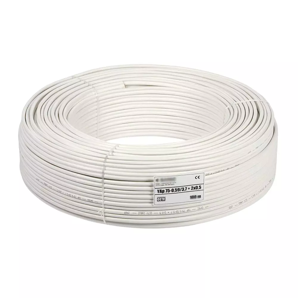 LOTA 3+1 CCTV Cable Copper & Braided Alloy 90 m White, MST-733-LT