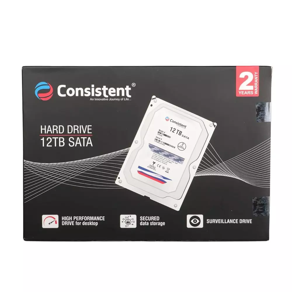 Consistent Internal Hard Drive 12 TB SATA Connectivity 89 mm (3.5 inch) Form Factor Sliver