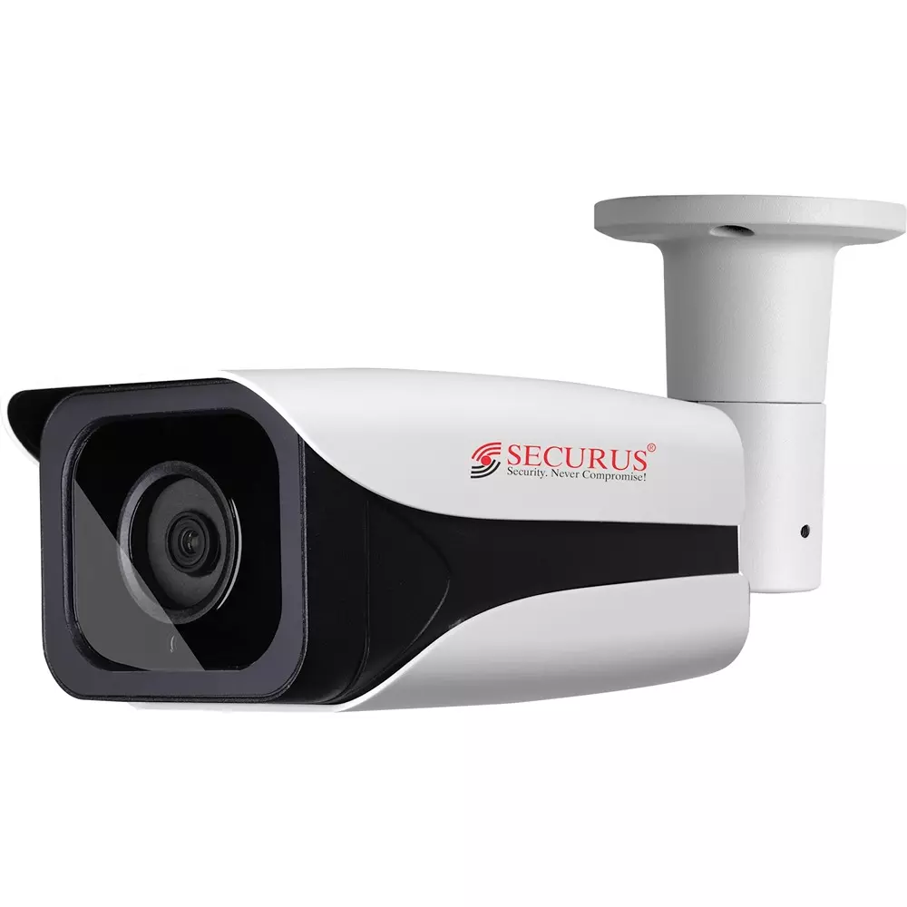Securus 3.0 MP Network CCTV Camera White & Black Color Aluminum + ABS Body and Supports Upto 16X Digital Zoom, SS-NC80L8CP-ECF-M2