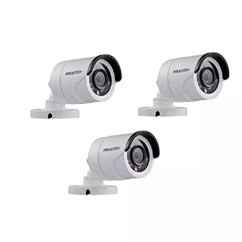HikVision Full HD Camera 1080 Video Resolution Wall & Ceiling Mount IP66 Rating Plastic White (Pack of 3)