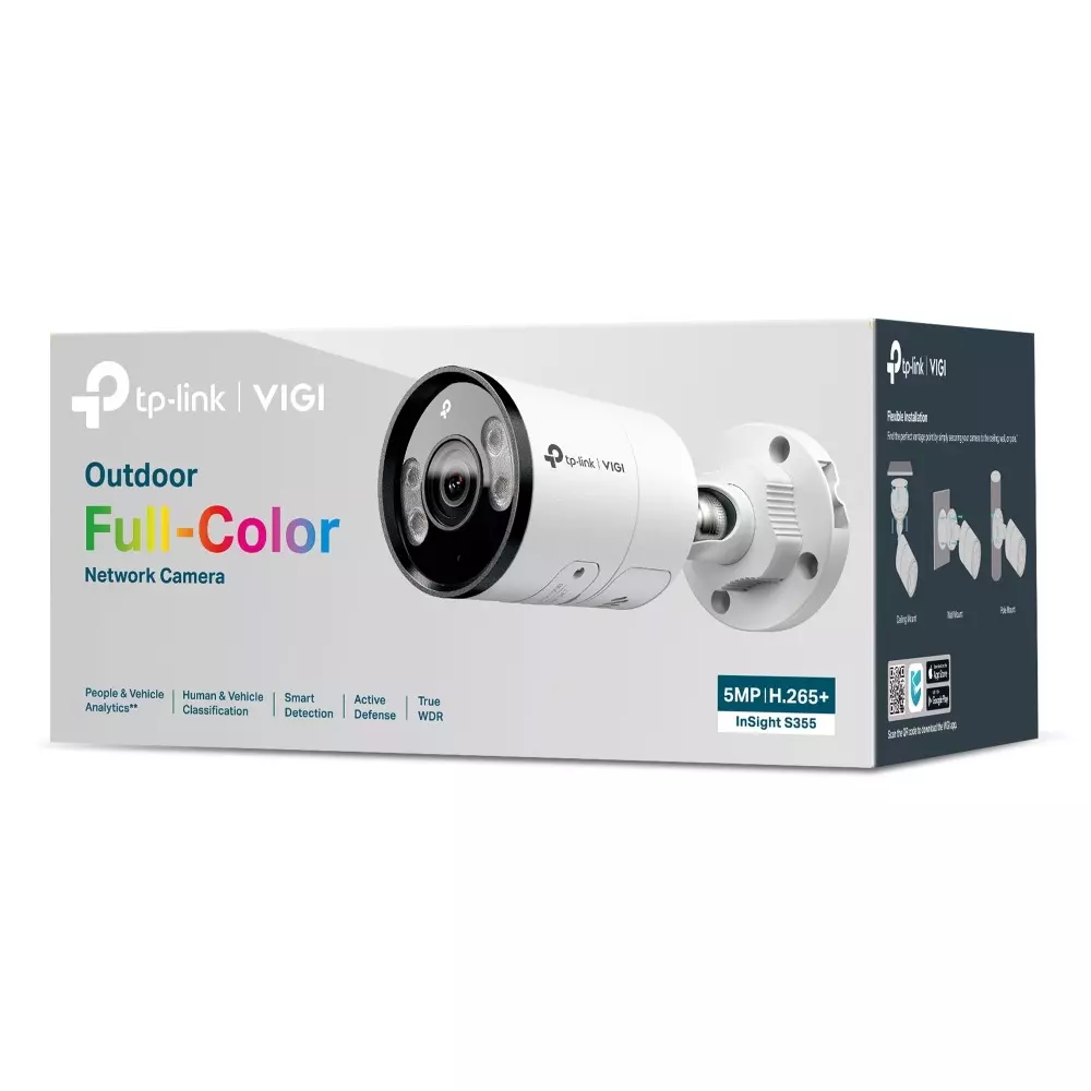 TP-link VIGI Outdoor Full-Color Bullet Network Camera White 5 MP 2.8/4/6 mm Focal Length, InSight S355