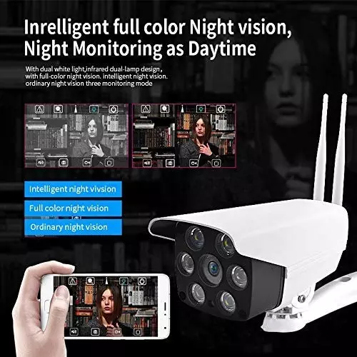 Mayumi Wireless IP Bullet CCTV Security Camera Corded Electric 2 MP Android White for Indoor Use