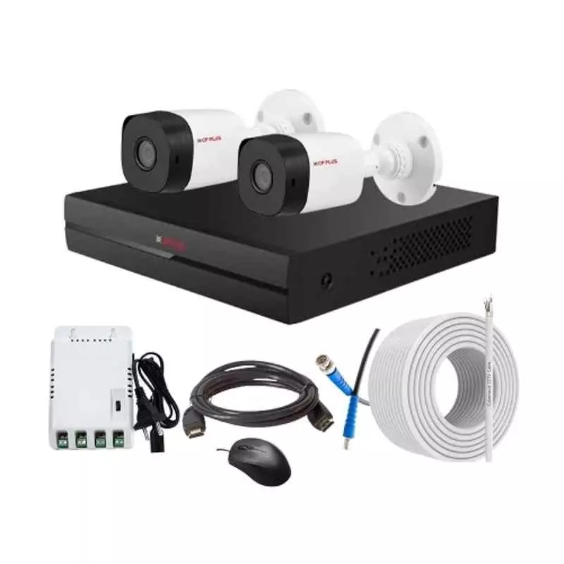 CP PLUS CCTV Combo Kit 2.4 MP Indoor & Outdoor with 4 Channel DVR, 2 Bullet Camera, 4 Channel SMPS, 70 m Copper Cable & Connectors
