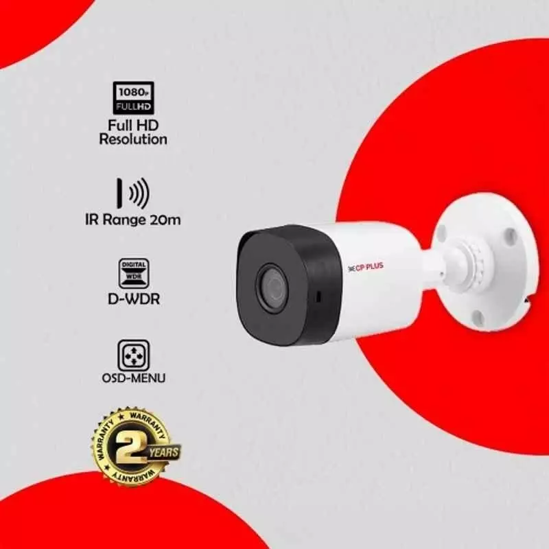 CP PLUS CCTV Combo Kit 2.4 MP Indoor & Outdoor with 4 Channel DVR, 2 Bullet Camera, 4 Channel SMPS, 70 m Copper Cable & Connectors