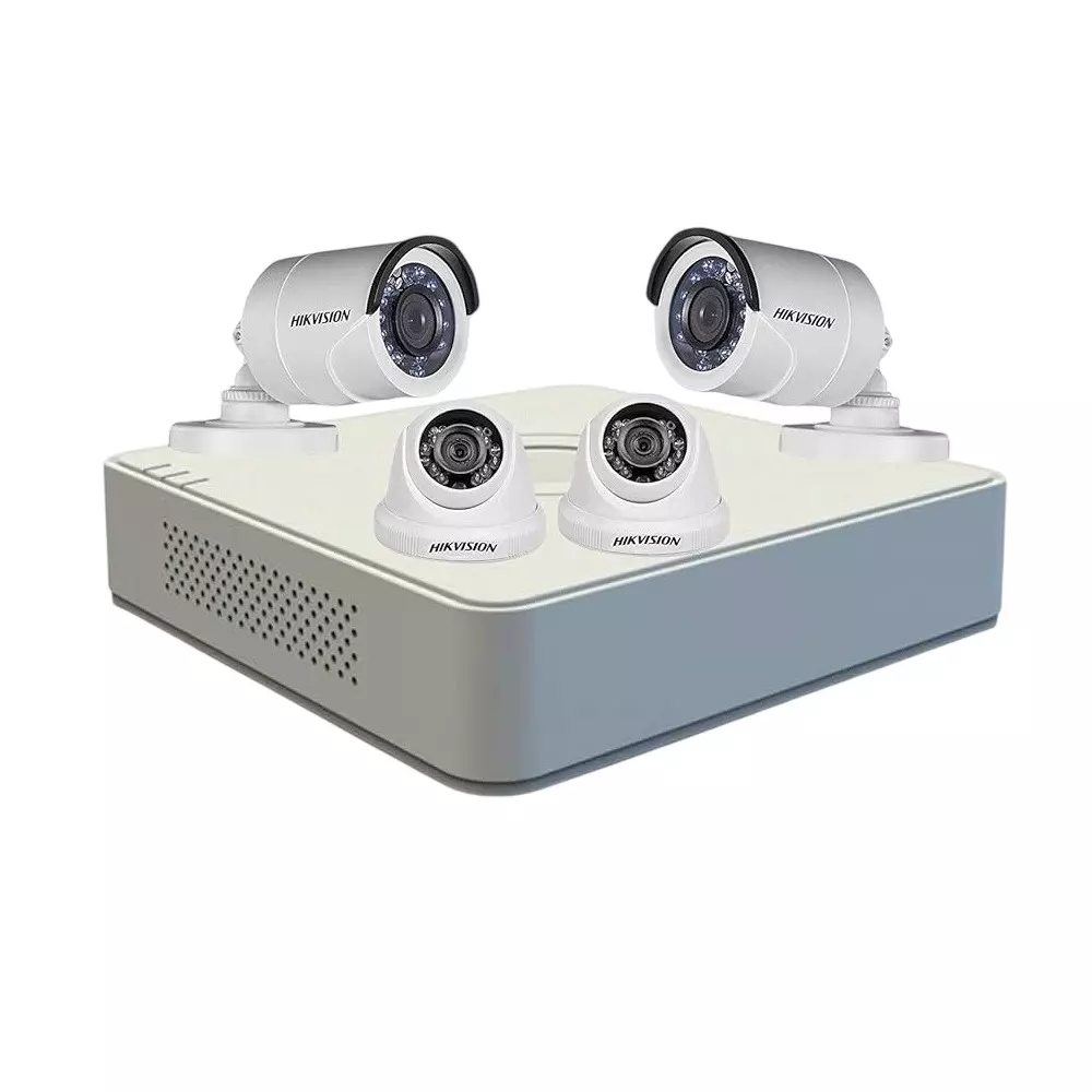 HikVision 2 MP Dome & Bullet Camera & Channel DVR Kit Coaxial Cable 90 m Cable Length, HIK-CO-08