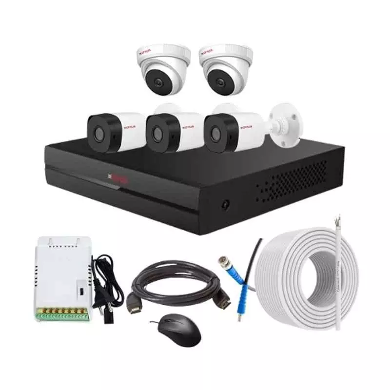 CP PLUS CCTV Combo Kit 2.4 MP Indoor & Outdoor with 8 Channel DVR, 3 Bullet 2 Dome Camera, 8 Channel SMPS, 70 m Copper Cable & Connectors