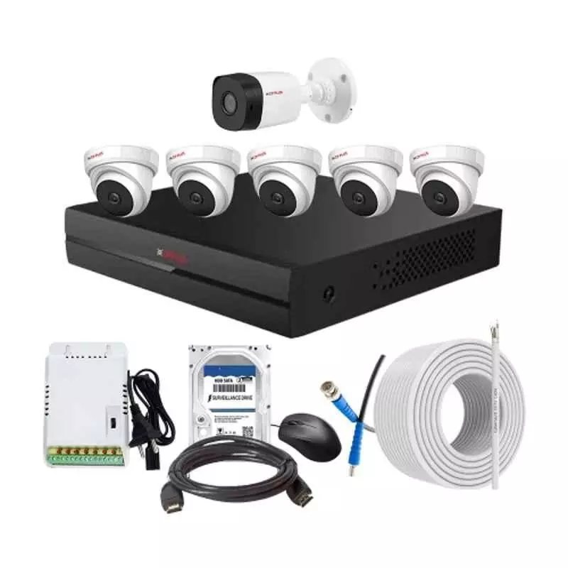 CP PLUS CCTV Combo Kit 2.4 MP Indoor & Outdoor with 8 Channel DVR, 1 Bullet 5 Dome Camera, 8 Channel SMPS, 70 m Cable, 2TB HDD & Connectors