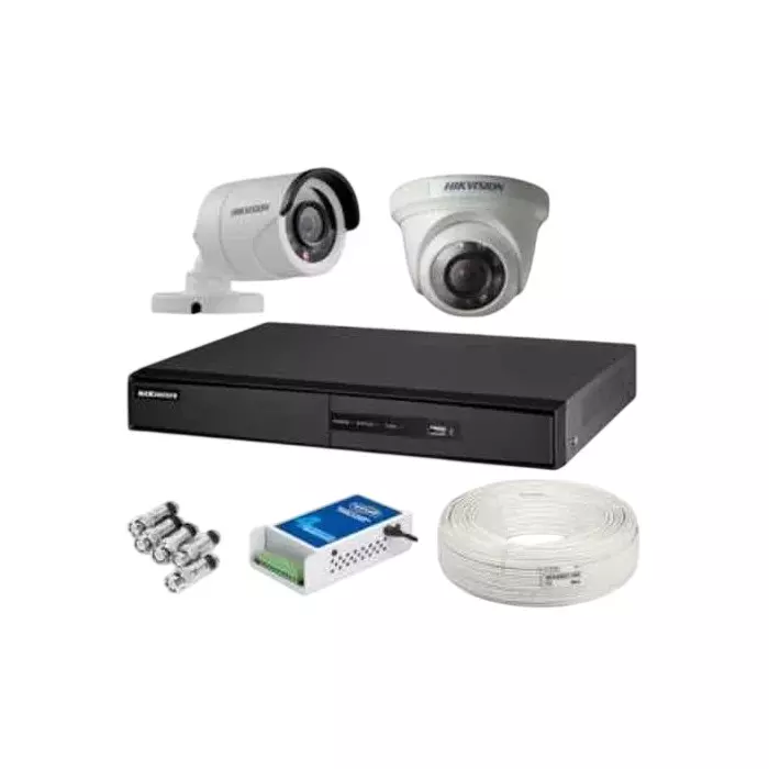 HikVision 5 MP Cameras with 4 Channel DVR Coaxial Cable 50 m Cable Length, HIK-CO-19