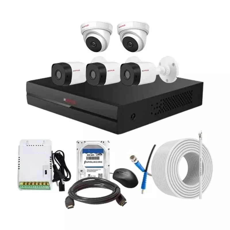 CP PLUS CCTV Combo Kit 2.4 MP Indoor & Outdoor with 8 Channel DVR, 3 Bullet 2 Dome Camera, 8 Channel SMPS, 70 m Cable, 2TB HDD & Connectors
