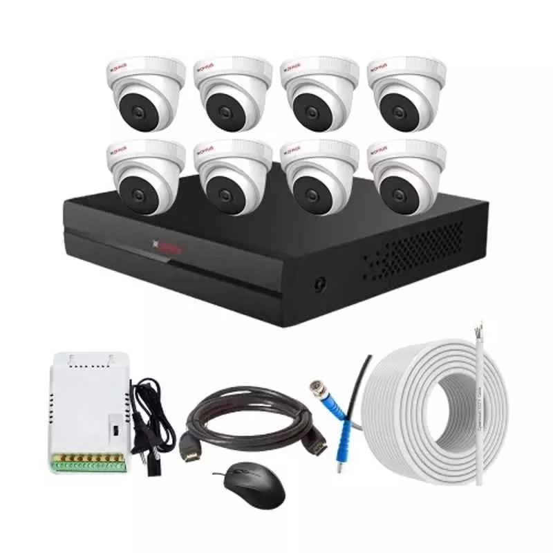 CP PLUS CCTV Combo Kit 2.4 MP Full HD Audio Indoor & Outdoor with 8 Channel DVR 8 Dome Camera, 8 Channel SMPS, 70 m Copper Cable & Connectors