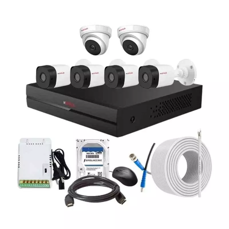 CP PLUS CCTV Combo Kit 2.4 MP Indoor & Outdoor with 8 Channel DVR, 4 Bullet 2 Dome Camera, 8 Channel SMPS, 70 m Cable, 2TB HDD & Connectors