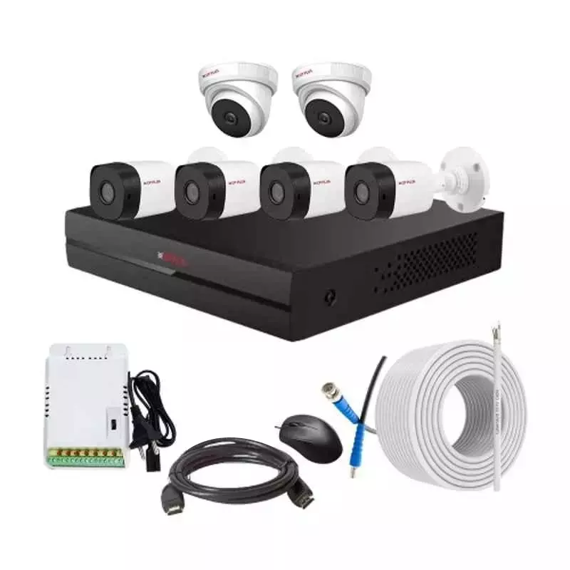 CP PLUS CCTV Combo Kit 2.4 MP Indoor & Outdoor with 8 Channel DVR, 4 Bullet 2 Dome Camera, 8 Channel SMPS, 70 m Cable & Connectors Without HDD