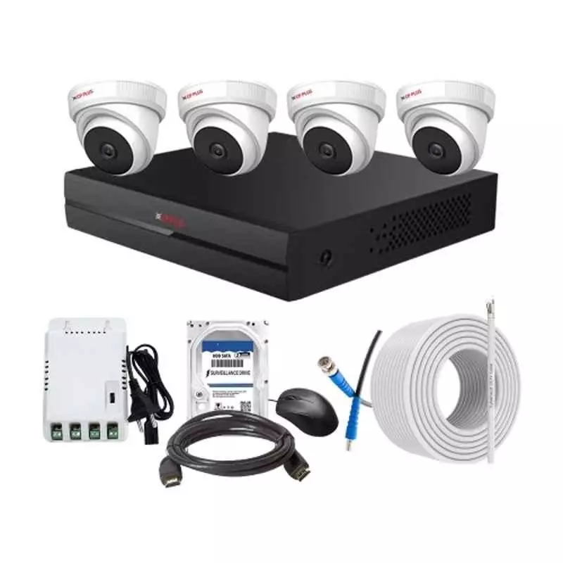 CP PLUS CCTV Combo Kit 2.4 MP Indoor & Outdoor with 4 Channel DVR, 4 Dome Camera, 4 Channel SMPS, 70 m Copper Cable, 500GB HDD & Connectors