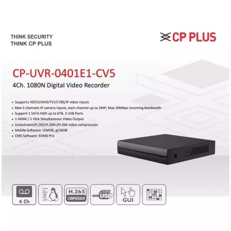 CP PLUS CCTV Combo Kit 2.4 MP Indoor & Outdoor with 4 Channel DVR, 4 Dome Camera, 4 Channel SMPS, 70 m Copper Cable, 500GB HDD & Connectors